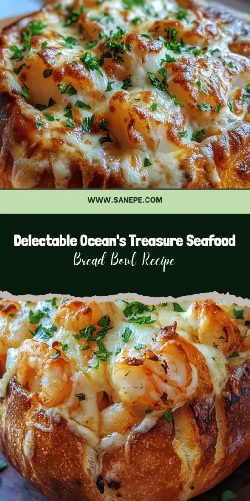 Discover the Ocean's Treasure Stuffed Seafood Bread Bowl, a stunning centerpiece for any gathering! This mouthwatering dish features a delicious blend of shrimp, crab, and scallops, all nestled in a crispy sourdough bowl. Creamy cheese and rich seasonings elevate the flavors, making it a crowd-pleaser at family dinners or special occasions. Gather your loved ones and dive into this unforgettable culinary experience! #Seafood #BreadBowl #Recipe #DinnerIdeas #Foodie