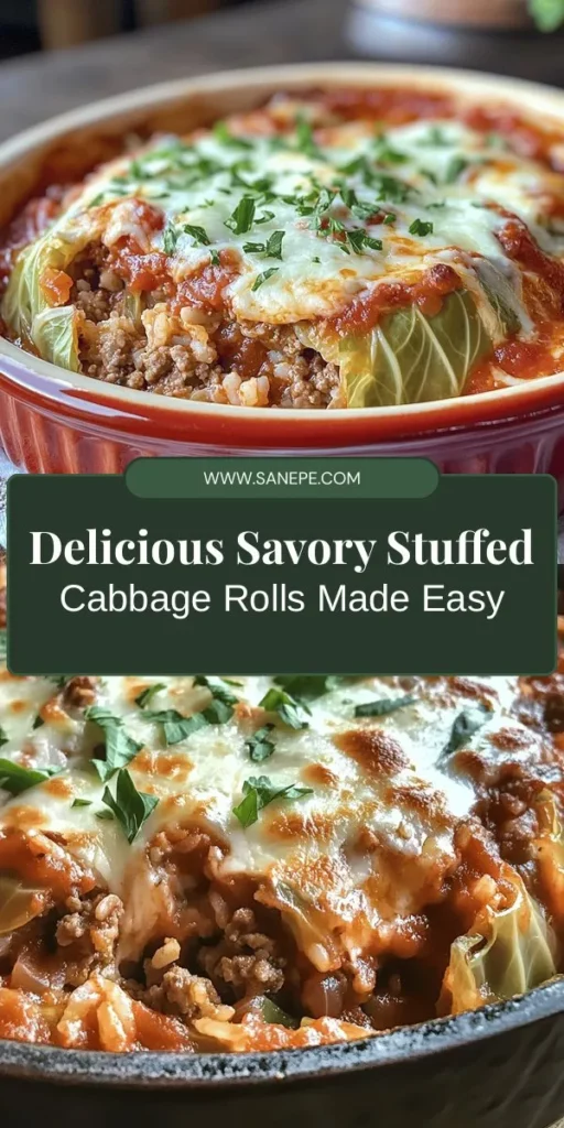 Discover the delicious warmth of savory stuffed cabbage rolls! This classic dish is perfect for family dinners and gatherings, featuring nutritious cabbage filled with rice, meat, and aromatic vegetables. Easy to customize for different dietary preferences, these rolls are a hearty meal that everyone will love. Dive into the step-by-step guide to prepare your own delightful rolls. Bring comfort and flavor to your table today! #CabbageRolls #ComfortFood #HealthyEats #MealPrep #FamilyDinner