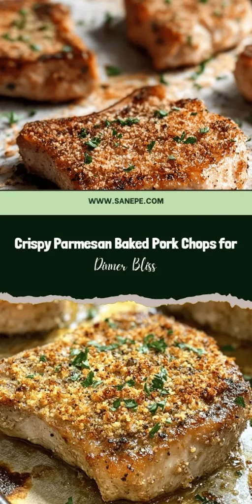 Elevate your dinner game with this irresistible crispy Parmesan baked pork chops recipe! Perfectly juicy pork chops are coated with a crunchy, cheesy crust that’s sure to impress family and friends. With simple ingredients like panko breadcrumbs, fresh Parmesan, and savory seasonings, this dish is as easy to make as it is delicious. Serve alongside your favorite sides for a comforting meal everyone will love. #PorkChops #BakedPorkChops #Crispy #ComfortFood #Parmesan #EasyRecipes #DinnerIdeas #Foodie