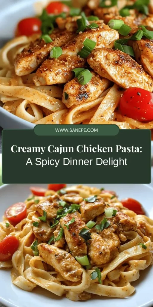 Discover the deliciousness of Creamy Cajun Chicken Pasta, a dish that combines tender chicken with a rich, creamy sauce and bold Cajun flavors. Perfect for weeknight dinners or special occasions, this pasta is both satisfying and vibrant. Easy to make, you’ll enjoy the contrast of creamy sauce, chewy pasta, and sautéed vegetables. Explore the roots of Cajun cuisine and elevate your meals with this tempting recipe! #CajunPasta #CreamyPasta #DinnerIdeas #Foodie #HomeCooking #QuickRecipes