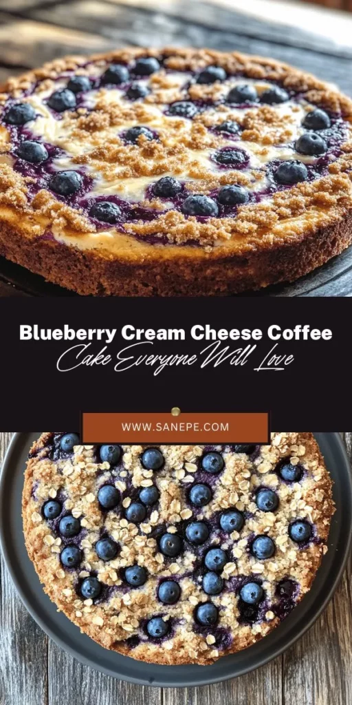 Indulge in the deliciousness of Blueberry Bliss Cream Cheese Coffee Cake! This delightful treat features a creamy filling, fresh blueberries, and a crumbly topping that brings together texture and flavor in every bite. Perfect for breakfast or a sweet snack, it’s easy to make and sure to impress. Gather your ingredients and enjoy this crowd-pleaser anytime. #CoffeeCake #BlueberryBliss #BakingLove #DessertRecipe #CreamCheeseCake #EasyRecipes