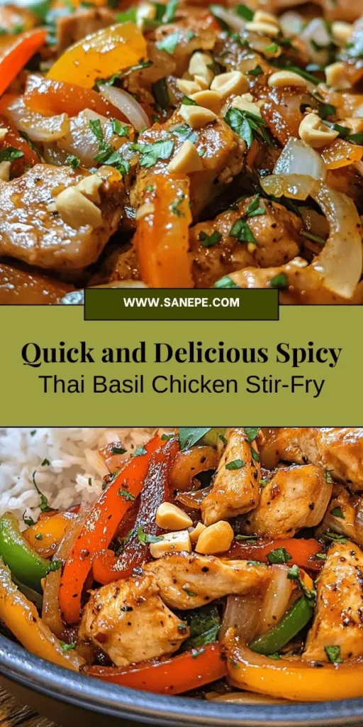 Discover the vibrant flavors of Thai cuisine with this quick and easy Spicy Thai Basil Chicken Stir-Fry! Known as Pad Krapow Gai, this delicious dish features succulent chicken, aromatic Thai basil, and a perfect balance of sweet, sour, salty, and spicy. In just 30 minutes, you can create a meal that's not only satisfying but also customizable to fit various dietary needs. Get ready to impress your family and friends with this culinary delight! #ThaiCuisine #StirFry #HealthyEating #QuickMeals #SpicyThaiBasilChicken