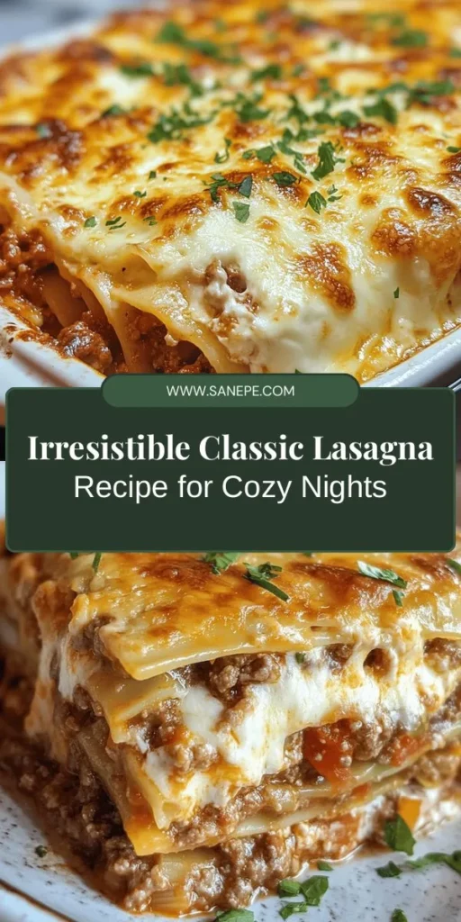 Dive into the comforting flavors of Classic Lasagna Delight! This iconic Italian dish layers tender pasta with savory meat sauce, creamy cheeses, and fragrant herbs, making it perfect for family gatherings and special occasions. Discover its rich history and learn how to craft a delicious lasagna from scratch with our step-by-step guide. Enjoy a hearty meal that brings everyone together! #Lasagna #ComfortFood #ItalianCuisine #Recipe #FamilyDinner #Foodie