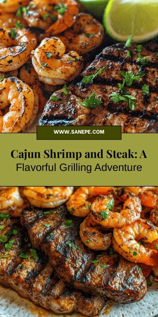 Embark on a culinary adventure with this Spicy Cajun Shrimp and Grilled Steak recipe! Combining succulent shrimp flavored with bold Cajun spices and perfectly grilled ribeye steak, this dish is perfect for gatherings or quiet dinners. Learn key grilling techniques, vibrant ingredient pairings, and how to achieve that mouthwatering char. Impress your guests and savor every bite. #CajunCuisine #GrilledSteak #ShrimpRecipes #Foodie #HomemadeDeliciousness #GrillingTips #CookingAtHome