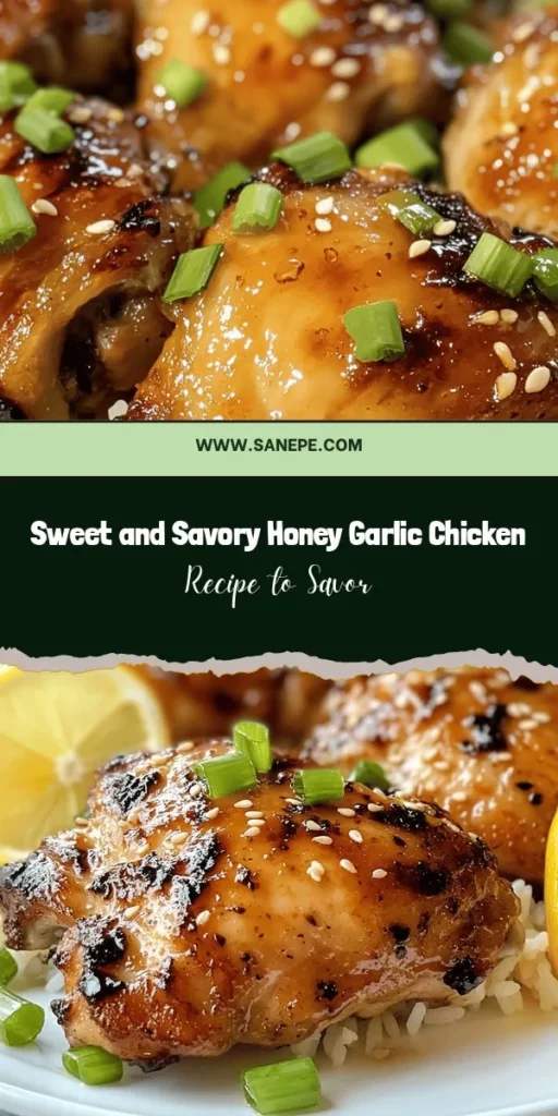 Discover the irresistible flavors of Honey Garlic Chicken Delight! This easy-to-make dish marries sweet honey with savory garlic for a meal that's perfect for any occasion. Ideal for busy weeknights or special gatherings, this recipe features tender chicken thighs marinated to perfection. Serve it with steamed rice or vegetables for a well-rounded meal the whole family will love. Explore the recipe and elevate your dinner game today! #HoneyGarlicChicken #EasyRecipes #FamilyDinner #Foodie #Yummy #DinnerInspo #CookingAtHome