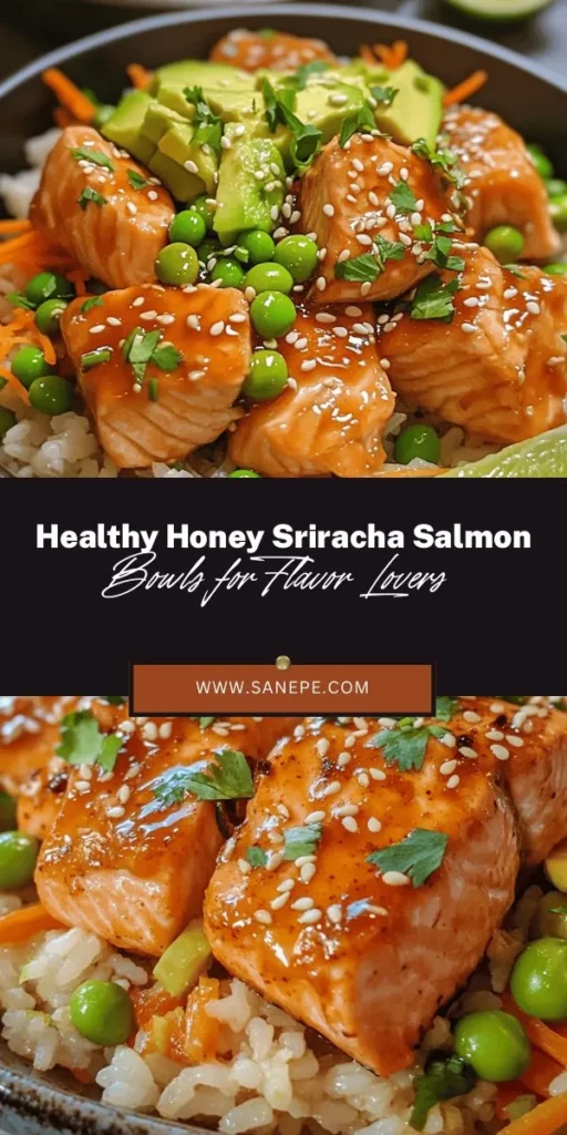 Discover the delicious blend of sweet, spicy, and savory with Honey Sriracha Glazed Salmon Bowls! This nutritious dish features flaky salmon drizzled in a tangy glaze, served over fluffy rice and vibrant veggies. Packed with omega-3s, antioxidants, and essential vitamins, it's a wholesome meal perfect for any occasion. Plus, it’s customizable for various dietary needs! Try it today for a healthy, flavorful delight. #SalmonBowls #HealthyEating #RecipeIdeas #MealPrep #Foodie #Sriracha #WholesomeEating