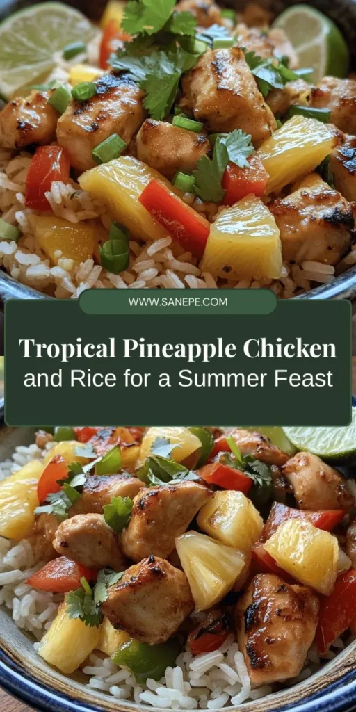 Discover the vibrant flavors of the tropics with our Tropical Pineapple Chicken & Rice Delight! This easy recipe features tender chicken thighs, juicy pineapple, colorful bell peppers, and fragrant jasmine rice, creating a dish that’s both delicious and nutritious. Perfect for any occasion, it brings a taste of summer right to your table! Dive into a culinary journey that's sure to impress your family and friends. #TropicalRecipe #ChickenDinner #HealthyEats #CookingIdeas #Foodie