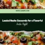 Get ready for a cheesy and flavorful adventure with our Loaded Nacho Supreme Casserole! This delightful dish is a perfect blend of classic nachos and hearty casserole, making it ideal for family dinners and game day celebrations. Layered with seasoned meat, zesty salsa, and gooey cheese over crispy tortilla chips, each bite promises an explosion of flavors. Easy to prepare and customizable for any dietary preference, it’s great for a crowd or as a cozy meal at home. Serve it with your favorite toppings and drinks for a fun and satisfying experience that everyone will love!