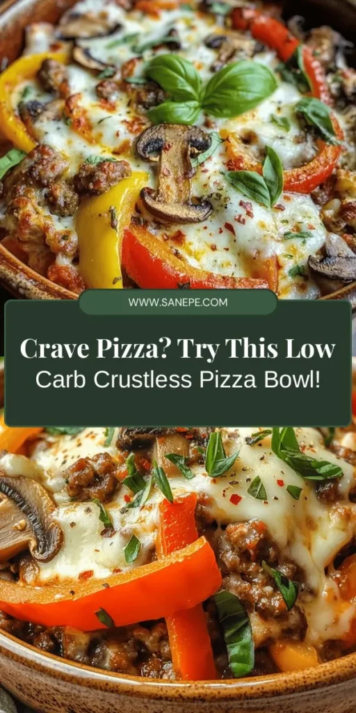 Craving pizza but looking for a low-carb option? Try this scrumptious Low Carb Crustless Pizza Bowl, packed with all the flavors you love without the extra carbs! This easy-to-make dish is perfect for anyone on a low-carb or ketogenic diet and can be customized with your favorite toppings. Enjoy a nutritious meal that doesn’t skimp on taste—guilt-free! Get started on your healthy eating journey today! #LowCarb #PizzaBowl #HealthyEating #KetoRecipes #CrustlessPizza #MealPrep #HealthyRecipes #DeliciousFood