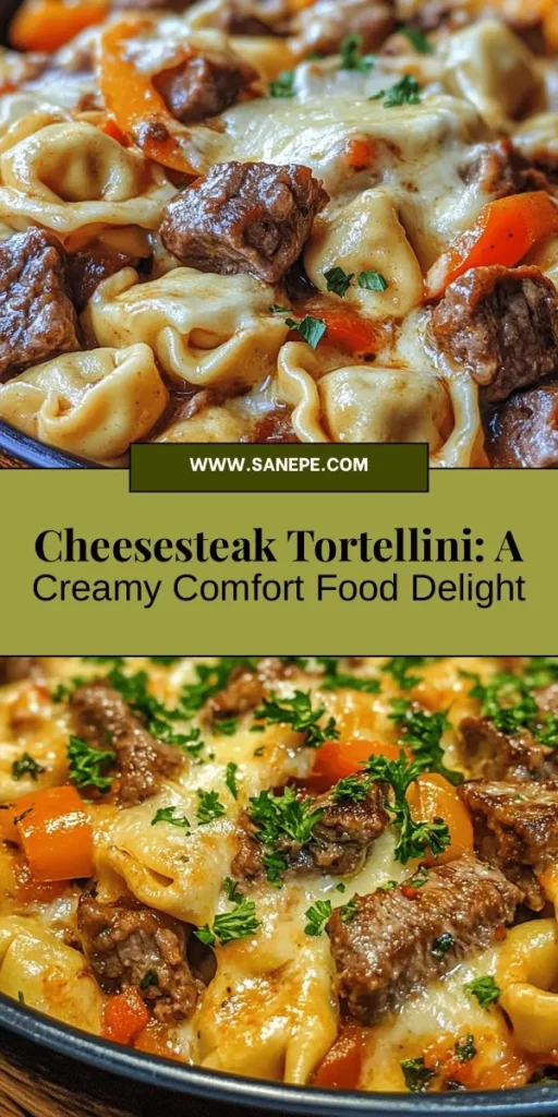 Discover the deliciousness of Cheesesteak Tortellini in Rich Provolone Sauce, where classic Philly cheesesteak flavors meet creamy tortellini. This dish combines tender ribeye steak, sautéed veggies, and a velvety provolone sauce, perfect for weeknight dinners or special occasions. Easy to make and utterly comforting, it's sure to impress your family and friends. Try out this flavorful fusion and elevate your meal game! #Cheesesteak #Tortellini #ComfortFood #ItalianCuisine #DinnerRecipes #Foodie