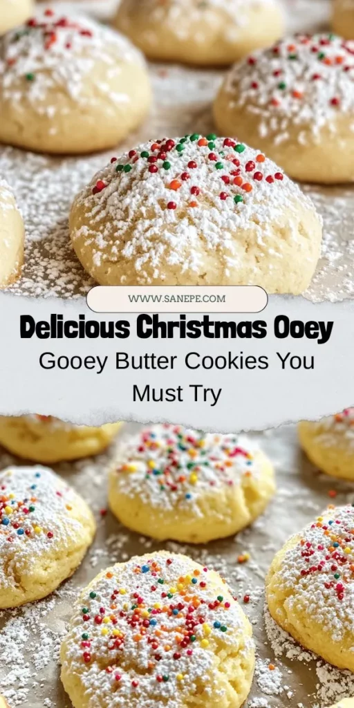 Looking for a festive treat to sweeten your holiday gatherings? Try Christmas Ooey Gooey Butter Cookies! These soft, chewy delights are made with cream cheese, butter, and a touch of sweetness from powdered sugar, creating a melt-in-your-mouth experience. Perfect for sharing with loved ones or enjoying by the fire, these cookies are sure to spread joy and warmth. Make them for your holiday cookie platter today! #ChristmasCookies #HolidayBaking #DessertRecipes #YummyTreats #BakingJoy