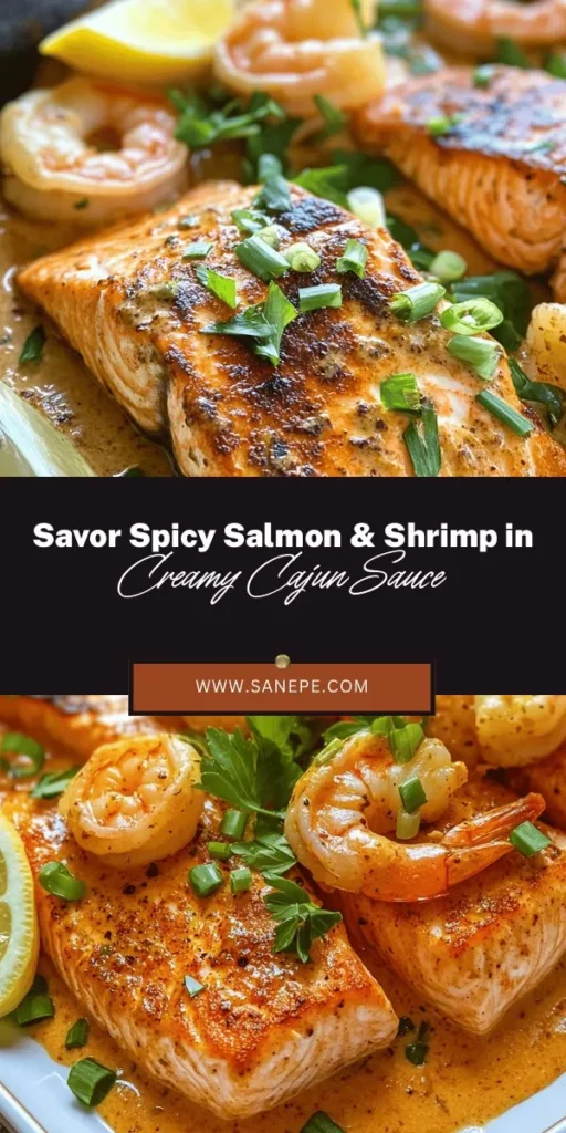 Indulge in the vibrant flavors of Spicy Salmon & Shrimp with Cajun Cream Sauce! This delightful dish combines rich salmon and sweet shrimp in a creamy, spicy sauce that will tantalize your taste buds. Perfect for a weeknight dinner or impressing guests, this recipe is easy to prepare and incredibly satisfying. Discover the key ingredients, cooking tips, and why this dish is a must-try for seafood lovers! #SeafoodRecipe #CajunCuisine #HealthyEating #DinnerInspo #EasyRecipes