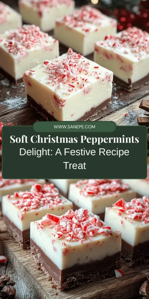 Delight your family and friends this holiday season with Soft Christmas Peppermints Delight! This creamy, refreshing dessert is the perfect combination of velvety texture and invigorating peppermint flavor. Easy to make, it brings festive cheer to gatherings and can even be gifted. Learn how to create this stunning treat with a step-by-step guide and impress everyone with your holiday baking. Perfect for any celebration! #ChristmasBaking #HolidayTreats #PeppermintDelight #DessertRecipes #FestiveDesserts