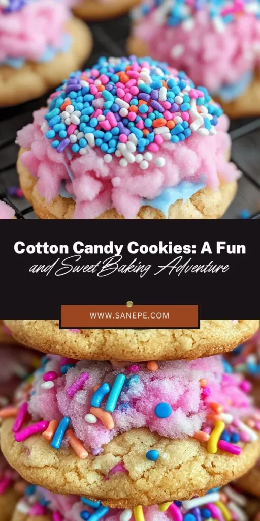 Looking for a fun and whimsical dessert that's sure to impress? Try these cotton candy cookies! Bursting with sweetness and vibrant colors, they're perfect for parties or a casual treat. Made with soft butter, sugars, and, of course, cotton candy, they offer a delightful twist on traditional cookies. Easy to make and irresistibly cute, these cookies will bring smiles to both kids and adults alike. Bake up some joy today! #CottonCandyCookies #BakingFun #SweetTreats #DessertRecipes #Cookies #PartyFood #KidsBaking #WhimsicalTreats