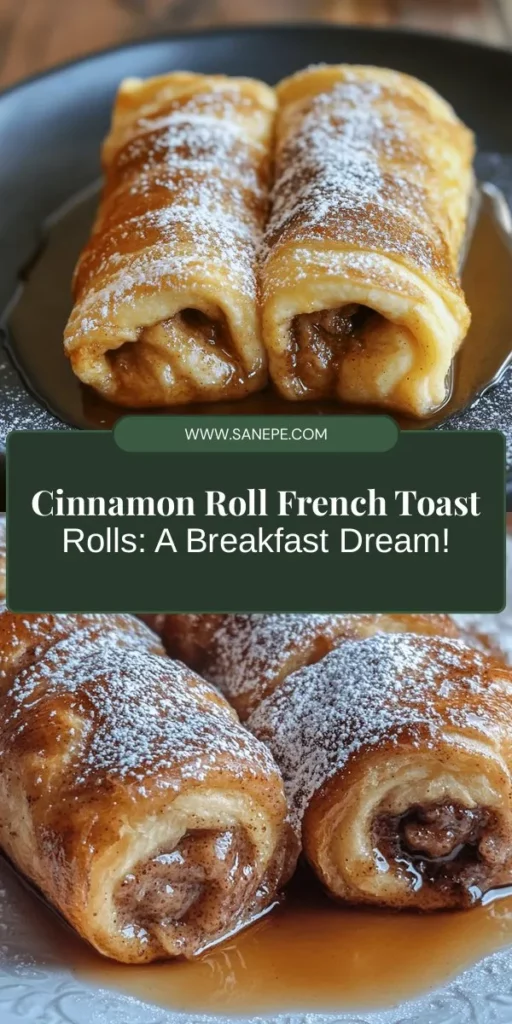 Wake up to the heavenly combination of warm cinnamon rolls and rich French toast with these mouthwatering Cinnamon Roll French Toast Rolls! Perfect for brunch or a cozy breakfast, these easy-to-make rolls are filled with sweet cinnamon goodness and soaked in a creamy custard before baking. Drop the ordinary and indulge in this delightful twist! Perfect for any occasion! #CinnamonRolls #FrenchToast #BreakfastRecipes #BrunchIdeas #BakingJoy #DeliciousTreats