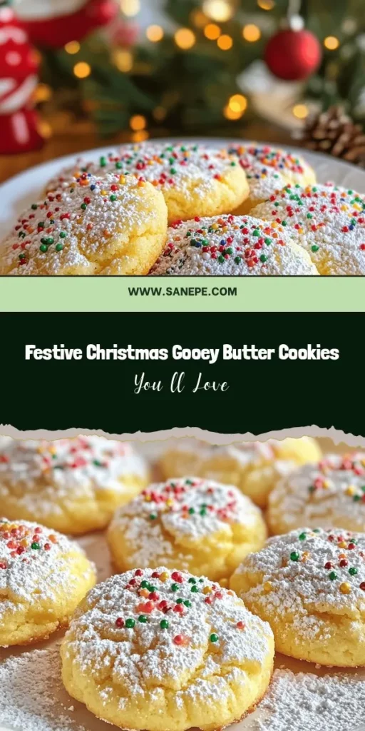 Get into the holiday spirit with Christmas Gooey Butter Cookies! These irresistible treats combine the creamy richness of cream cheese with the sweetness of cake mix, delivering a gooey center and slightly crisp edges that everyone will love. Perfect for sharing at festive gatherings or gifting to friends, these cookies are simple to make and full of delicious flavor. Create unforgettable holiday memories one bite at a time! #GooeyButterCookies #ChristmasBaking #HolidayTreats #BakingFun #CookiesOfInstagram