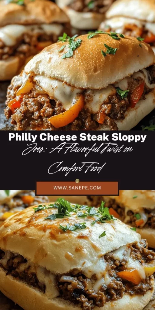 Discover the ultimate comfort food fusion with Philly Cheese Steak Sloppy Joes! This mouthwatering sandwich combines savory ground beef, vibrant sautéed vegetables, and gooey cheese all tucked into a toasted bun. Perfect for family dinners or game day, this easy-to-make dish is sure to please even the pickiest eaters. Try it out and enjoy the delicious blend of flavors! #PhillyCheeseSteak #SloppyJoes #ComfortFood #EasyRecipes #FamilyDinner #Foodie