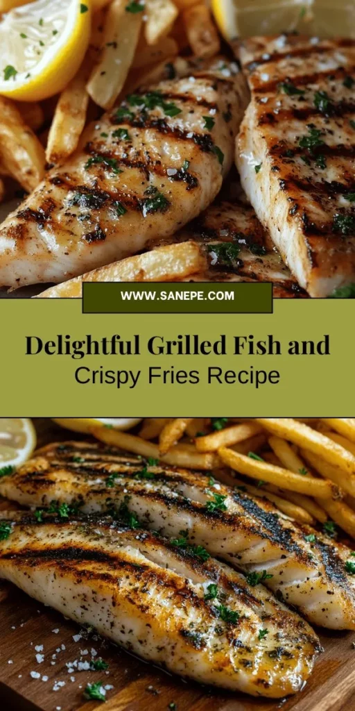 Indulge in the ultimate seaside experience with our Grilled Fish and Crispy Fries recipe! Perfectly charred fish, marinated for flavor, paired with golden, crunchy fries creates a mouthwatering contrast that will transport you to the beach. Using fresh ingredients ensures a nourishing meal that's simple to make, whether you're a novice cook or a kitchen pro. Savor the deliciousness and health benefits of this classic dish! #GrilledFish #CrispyFries #SeafoodLovers #HealthyEating #HomeCooking #Foodie