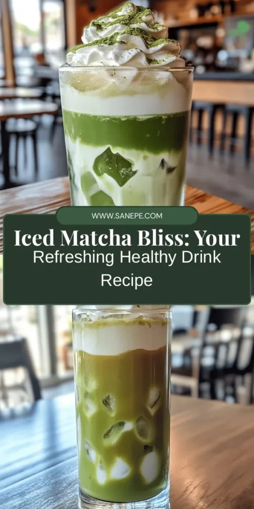 Discover the refreshing Iced Matcha Bliss, a delicious and healthy beverage made from finely ground green tea leaves. It’s packed with antioxidants, providing a gentle energy boost and numerous health benefits. Easily customizable to suit your taste, it's perfect for warm days or as a delightful treat. Learn how to prepare this vibrant drink at home and explore its variations! #Matcha #HealthyBeverage #IcedMatcha #RefreshingDrink #HomemadeTea #Wellness #DrinkRecipes #Antioxidants #MatchaLovers