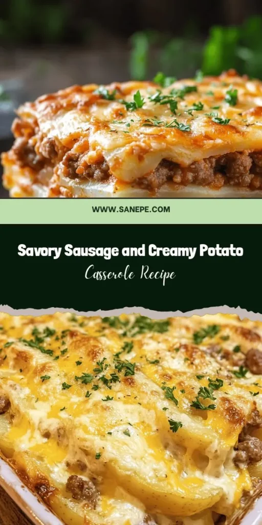 Indulge in the comfort of Savory Sausage & Creamy Potato Casserole! This hearty dish blends the rich flavors of Italian sausage with creamy russet potatoes, making it perfect for family dinners or special gatherings. Easy to customize, you can swap ingredients to make it truly your own. Treat your loved ones to this delicious casserole that’s sure to impress! #Casserole #ComfortFood #Sausage #PotatoRecipes #FamilyDinner #Foodie #Yummy #HomeCooking