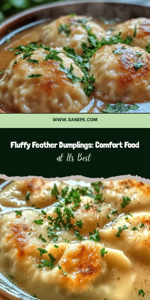 Discover the ultimate comfort food with fluffy feather dumplings for chicken and dumplings! This classic dish combines light, airy dumplings with rich, savory stew, making it perfect for cozy nights. Easy to make with simple ingredients, it’s great for cooks of all levels. Elevate your dining experience with these delightful dumplings that are sure to please everyone at the table! #ComfortFood #ChickenAndDumplings #Dumplings #HomemadeCooking #CozyRecipe #FamilyMeals