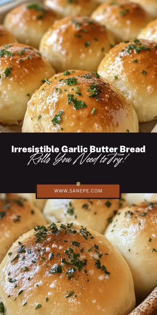 Discover the joy of baking with our delicious garlic butter bread rolls recipe! Perfectly fluffy and filled with the rich flavors of fresh garlic and creamy butter, these rolls are a versatile addition to any meal. Whether served with soups, salads, or enjoyed on their own, they are sure to be a family favorite. Follow our easy step-by-step guide and elevate your dining experience! #BreadRolls #GarlicButter #BakingLove #HomemadeGoodness #ComfortFood