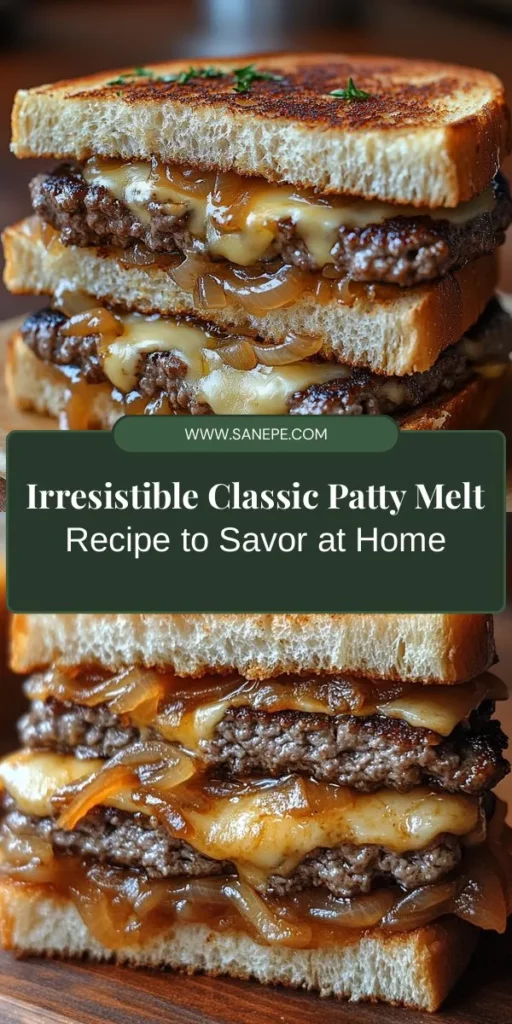 Discover the ultimate comfort food with this delicious Classic Patty Melt Delight Recipe! Dive into layers of juicy beef patties, melted Swiss cheese, and sweet caramelized onions, all nestled between crispy rye bread. Perfect for a cozy family dinner or gatherings, this dish is sure to impress. Explore variations and get tips on ingredient selection for the best flavors. Start your culinary journey and enjoy every bite! #PattyMelt #ComfortFood #YummyRecipes #HomeCooking #SandwichLovers