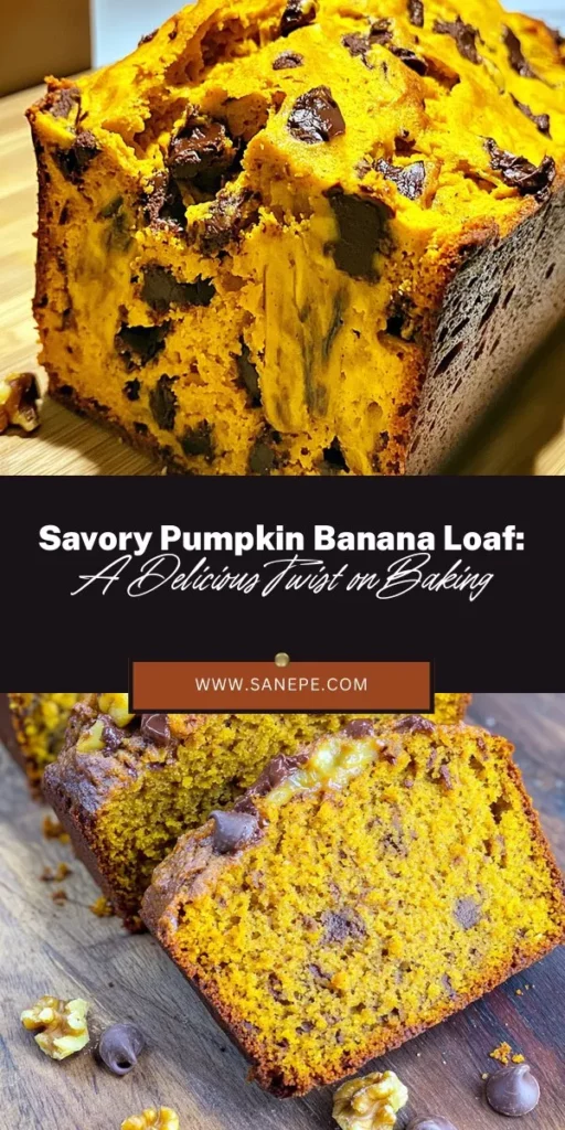 Discover the delightful Savory Pumpkin Banana Loaf, a unique twist on traditional baking! This nourishing loaf combines ripe bananas and pumpkin puree, delivering a moist texture and rich flavor perfect for breakfast, snacks, or light desserts. Packed with vitamins and minerals, it’s a guilt-free indulgence that fits into any meal. Try it today for a satisfying bite! #PumpkinBananaLoaf #SavoryBaking #HealthyEating #BakingIdeas #YummyRecipes