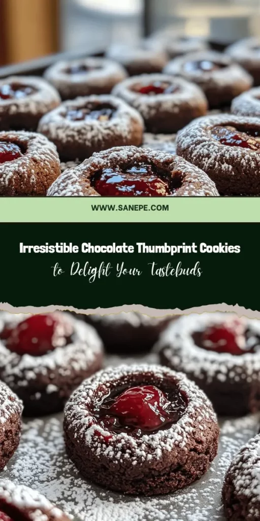 Indulge in the delicious world of chocolate thumbprint cookies! These irresistible treats combine rich chocolate flavor with a sweet burst of fruit preserves, making them perfect for any occasion or cozy snack. Explore the history, essential ingredients, and easy step-by-step instructions to bake your own batch. Don't miss out on creating these beautiful, personalized delights that are sure to bring joy to your kitchen! #ChocolateCookies #BakingLove #CookieDelight #DessertRecipes #YummyTreats