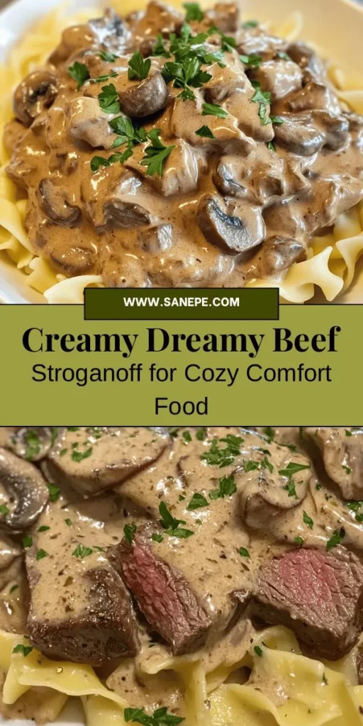 Discover the comforting goodness of Creamy Dreamy Beef Stroganoff! This classic dish features tender beef, earthy mushrooms, and a velvety sauce that’s easy to make and perfect for any gathering. With a detailed step-by-step recipe, you’ll impress family and friends with this delicious meal. Ideal for weeknight dinners or special occasions, this beef stroganoff is truly a comforting delight. Try it today! #BeefStroganoff #ComfortFood #Recipes #HomeCooking #DeliciousMeals #CulinaryJourney