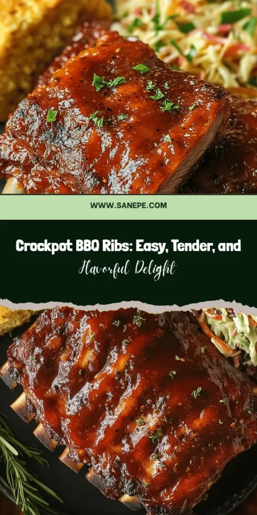 Discover the ultimate comfort food with these Tender & Tangy Crockpot Barbecue Ribs! Perfectly juicy and fall-off-the-bone tender, this slow-cooking recipe allows you to enjoy rich flavors without the hassle. Say goodbye to grilling stress and hello to aromatic, mouthwatering ribs ready after a busy day. Impress your family and friends at gatherings with this simple yet delicious dish. #CrockpotRibs #BBQRibs #ComfortFood #SlowCooking #EasyRecipes #Foodie