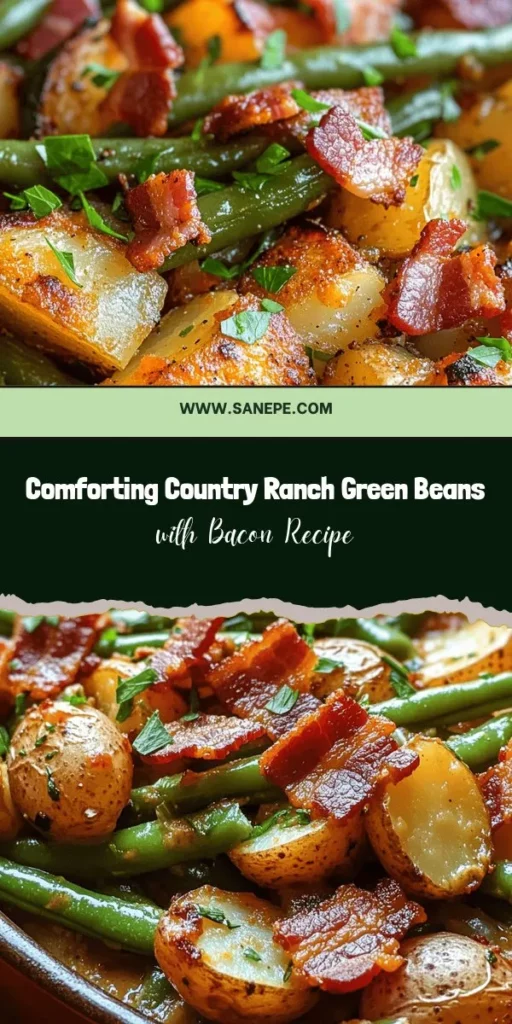 Discover the ultimate comfort food with Country Ranch Green Beans 'n Potatoes with Bacon! This delicious side dish combines crispy bacon, tender baby potatoes, and fresh green beans, all infused with zesty ranch seasoning. Easy to make and perfect for any meal, it's sure to impress at family dinners or gatherings. Elevate your cooking with this hearty, flavorful recipe! #ComfortFood #GreenBeans #Potatoes #Bacon #RanchRecipe #HomeCooking #EasyRecipes