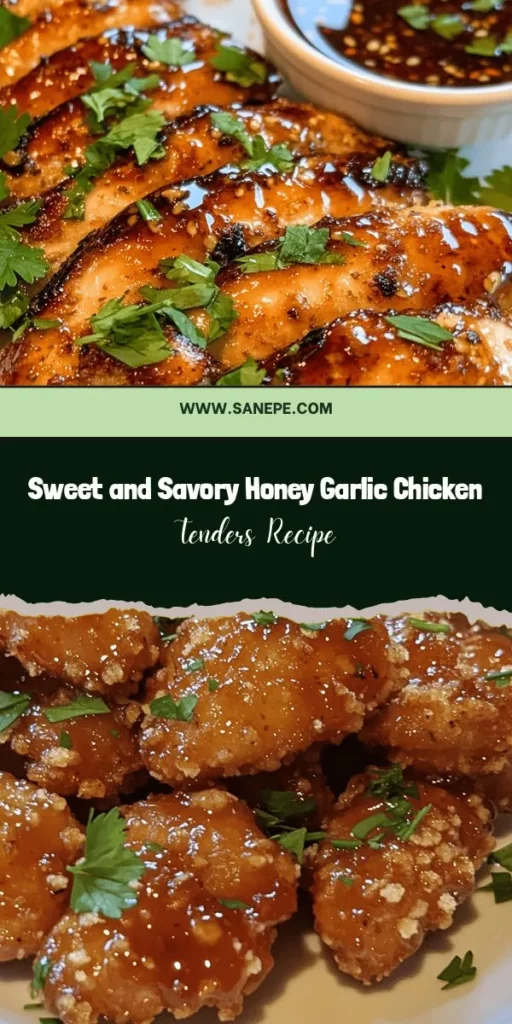 Elevate your dinner game with these sweet and savory honey garlic chicken tenders! This simple recipe features a perfect blend of honey's sweetness and garlic's zest, creating a mouthwatering dish that's loved by both kids and adults. Ideal for family dinners, gatherings, or as a tasty appetizer, these chicken tenders are easy to prepare and cook in an air fryer for a healthier twist. Discover how to make this delicious dish today! #HoneyGarlicChicken #ChickenTenders #HealthyEating #EasyRecipes #FamilyMeals #AirFryerRecipes #YummyFood