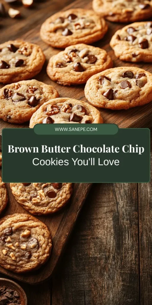 Try this delightful twist on a classic dessert with brown butter chocolate chip cookies! The nutty flavor of browned butter adds depth and richness, elevating every bite to a heavenly indulgence. This simple recipe is perfect for both novice and seasoned bakers. Enjoy warm cookies with a glass of milk or coffee, and customize with your favorite chocolates or nuts. Get ready for a cookie experience like no other! #Baking #ChocolateChipCookies #BrownButter #CookieRecipe #HomemadeTreats #Dessert