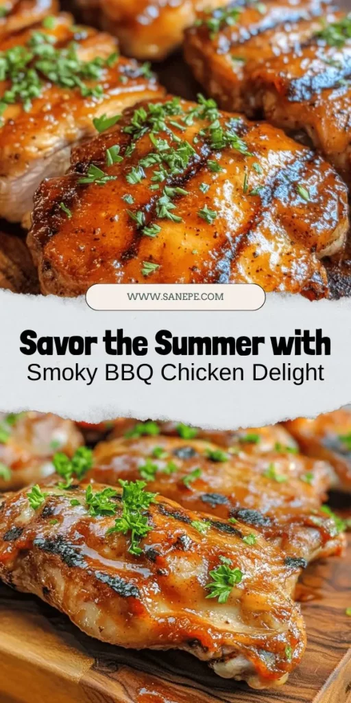 Get ready to elevate your summer barbecues with this Smoky & Saucy BBQ Chicken recipe! Using juicy chicken thighs marinated in a flavorful blend of spices and finished with a homemade BBQ sauce, this dish is perfect for any gathering. Easy to prepare, it promises smoky, tender bites that will impress family and friends alike. Fire up the grill and make this the highlight of your next cookout! #BBQChicken #GrillingRecipes #SummerCookout #EasyRecipes #Foodie #DeliciousDinners