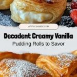 Discover the ultimate indulgence with these Creamiest Vanilla Pudding Rolls! This delightful recipe combines velvety vanilla pudding with flaky puff pastry, creating a warm, delicious treat perfect for any occasion. Easy to make in just about an hour, these rolls are a crowd favorite that will leave everyone asking for more. Whether served at brunch, as a dessert, or during a family gathering, they are sure to impress. Plus, you’ll find tips for gluten-free and vegan variations. Treat yourself and your loved ones to this sweet sensation!