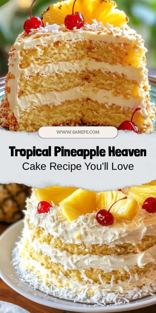 Indulge in a slice of paradise with this Pineapple Heaven Cake! This moist and fluffy cake combines the tropical goodness of pineapple with a luscious coconut cream frosting. Perfect for any occasion, from summer parties to birthdays, it’s sure to impress and satisfy your sweet cravings. Discover the step-by-step recipe and tips to make this delightful dessert at home. Embrace the tropics in every bite! #PineappleHeavenCake #TropicalDessert #BakingLove #DessertRecipes