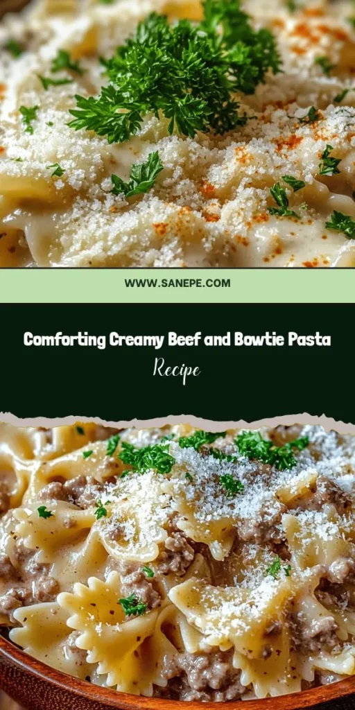 Indulge in the ultimate comfort food with this Creamy Beef and Bowtie Pasta recipe! This dish combines tender ground beef, bowtie pasta, and a rich, velvety sauce that’s perfect for quick weeknight dinners or heartwarming meals with family and friends. Learn how to create a satisfying, creamy bowl that's packed with flavor and nutrition. Your taste buds will thank you! #CreamyPasta #ComfortFood #QuickDinner #PastaRecipes #Foodie #FamilyMeals