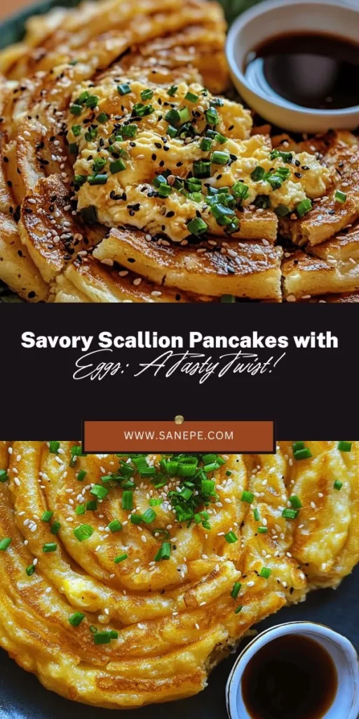 Discover the joy of making Savory Scallion Pancakes with Scrambled Eggs, a delightful twist on a classic dish! These flaky, crispy pancakes are infused with fresh scallions and paired with creamy scrambled eggs for a satisfying meal at any time of day. Perfect as a snack, breakfast, or light dinner, this recipe is simple and customizable. Roll up your sleeves and impress your loved ones with this delicious comfort food! #ScallionPancakes #ComfortFood #EggRecipes #AsianCuisine #HomeCooking #SavorySnacks #DeliciousRecipes #Foodie