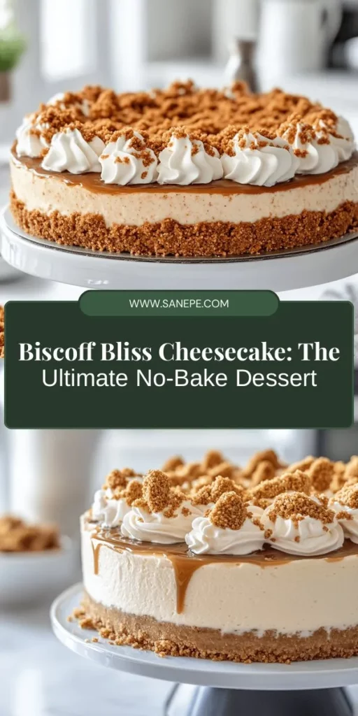 Indulge in the heavenly Biscoff Bliss Cheesecake, a no-bake dessert that combines creamy cheesecake with the delightful flavors of Biscoff cookies and spread. This easy-to-make treat is perfect for any occasion, whether it's a special celebration or a cozy night in. Impress your friends and family with its rich taste and stunning presentation. Get ready to fall in love! #BiscoffCheesecake #NoBakeDessert #DessertRecipes #BakingLove #SweetTooth