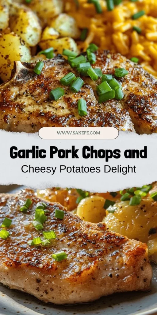 Get ready to impress with this comforting dish of Garlic Pork Chops paired with Decadent Cheesy Potatoes! Experience tender, juicy pork chops infused with aromatic garlic and herbs, complemented by creamy, cheesy potatoes that are baked to perfection. Perfect for family gatherings or special occasions, this meal is sure to leave a lasting impression. Discover the key ingredients, preparation tips, and serving suggestions in this must-try recipe! #GarlicPorkChops #CheesyPotatoes #ComfortFood #HomeCooking #DinnerIdeas #Foodie #Yummy #Delicious