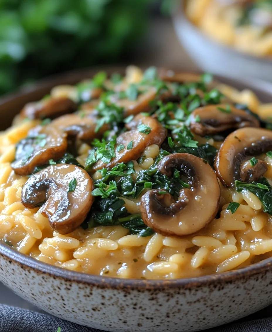 In the realm of comfort food, few dishes can rival the rich, creamy goodness of Spinach Mushroom Orzo Delight. This delectable dish combines the soft, chewy texture of orzo pasta with the earthy flavors of sautéed mushrooms and the vibrant freshness of spinach, creating a meal that is both satisfying and nourishing. Whether you're looking for a quick weeknight dinner or a dish to impress guests, this recipe ticks all the boxes.