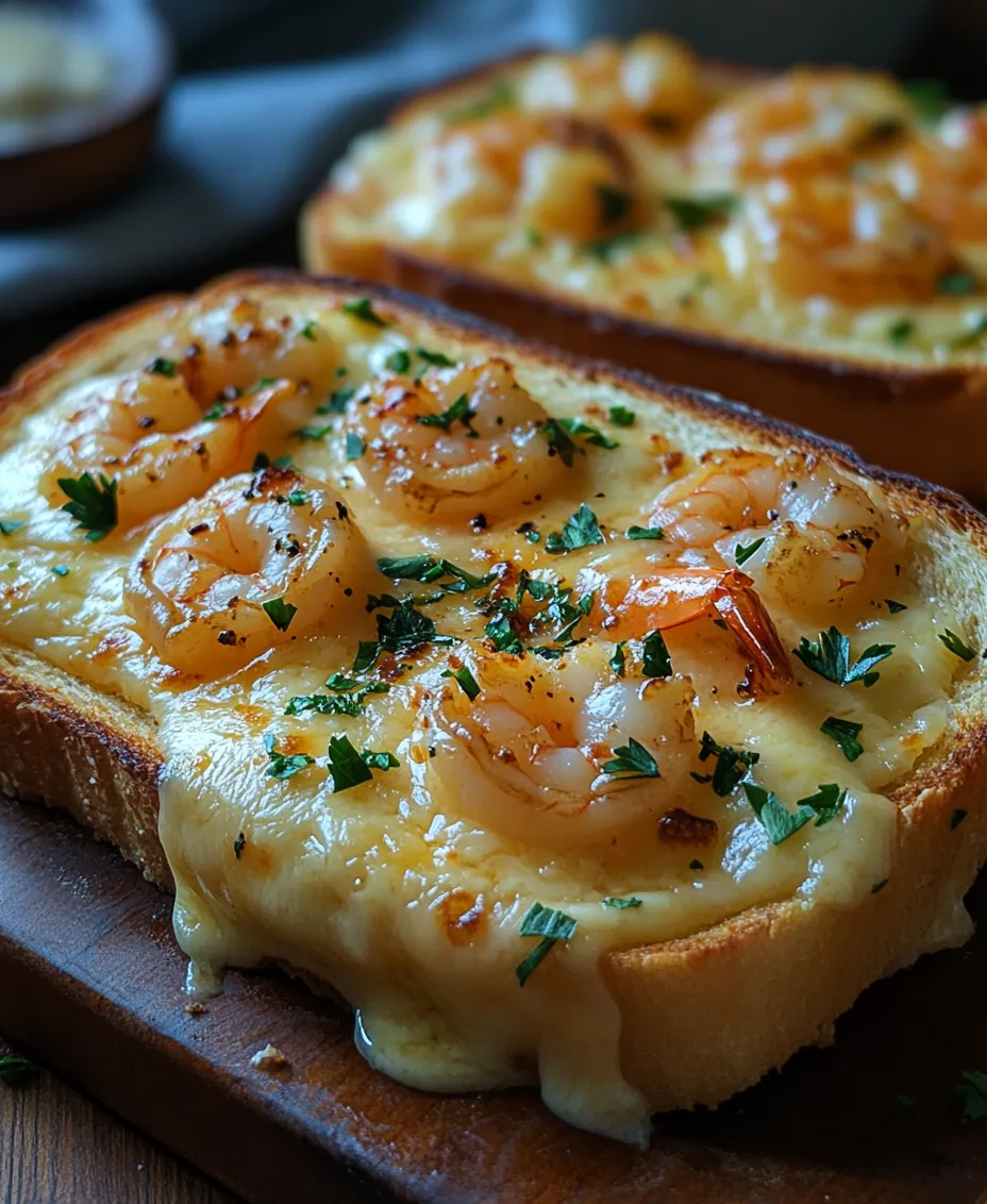 Delve into the delicious world of comfort food with our Cheesy Garlic Shrimp Grilled Cheese Delight. This delightful twist on the classic grilled cheese sandwich combines succulent shrimp sautéed in aromatic garlic and spices with the gooey goodness of melted cheeses. Imagine the crispy, buttery exterior of grilled bread giving way to a warm, cheesy center filled with flavorful garlic shrimp—it's a match made in culinary heaven. This recipe is perfect for those who crave a satisfying meal that’s quick and easy to prepare, making it a go-to for busy weeknights or leisurely weekends alike.