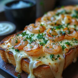 Delve into the delicious world of comfort food with our Cheesy Garlic Shrimp Grilled Cheese Delight. This delightful twist on the classic grilled cheese sandwich combines succulent shrimp sautéed in aromatic garlic and spices with the gooey goodness of melted cheeses. Imagine the crispy, buttery exterior of grilled bread giving way to a warm, cheesy center filled with flavorful garlic shrimp—it's a match made in culinary heaven. This recipe is perfect for those who crave a satisfying meal that’s quick and easy to prepare, making it a go-to for busy weeknights or leisurely weekends alike.