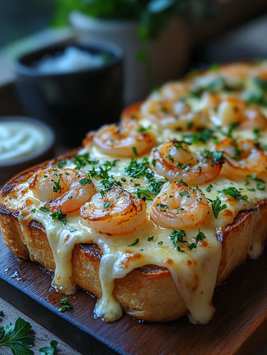 Delve into the delicious world of comfort food with our Cheesy Garlic Shrimp Grilled Cheese Delight. This delightful twist on the classic grilled cheese sandwich combines succulent shrimp sautéed in aromatic garlic and spices with the gooey goodness of melted cheeses. Imagine the crispy, buttery exterior of grilled bread giving way to a warm, cheesy center filled with flavorful garlic shrimp—it's a match made in culinary heaven. This recipe is perfect for those who crave a satisfying meal that’s quick and easy to prepare, making it a go-to for busy weeknights or leisurely weekends alike.