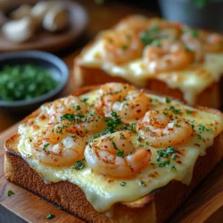 Welcome to a culinary journey that combines the classic comfort of a grilled cheese sandwich with the savory elegance of seafood. The Cheesy Garlic Shrimp Grilled Cheese Extravaganza is not just a sandwich; it's a flavor powerhouse that turns a simple dish into a gourmet experience. Imagine succulent shrimp sautéed in garlic butter, generously layered between slices of perfectly toasted sourdough bread, and enveloped in gooey, melted cheese. This dish is a celebration of textures and tastes, appealing to both seafood lovers and grilled cheese enthusiasts alike.