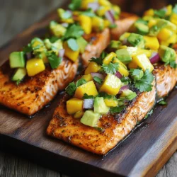 Chipotle Salmon with Mango Avocado Salsa