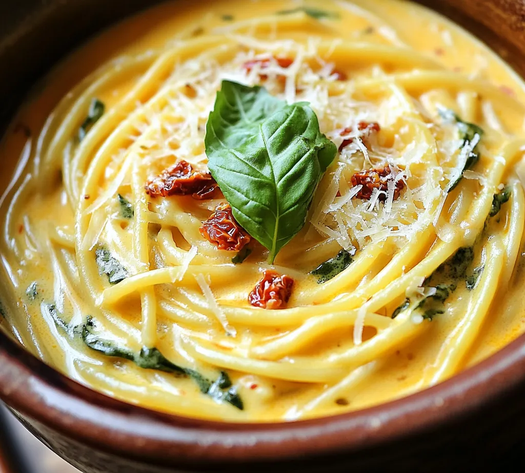 If you're looking for a deliciously creamy pasta dish that marries health and flavor, then Spaghetti & Spinach with Sun-Dried Tomato Cream Sauce is the perfect choice. This recipe is not just another ordinary pasta; it combines the comforting texture of spaghetti with the vibrant flavors of fresh spinach and the richness of sun-dried tomatoes. The creamy sauce, made from heavy cream and Parmesan cheese, elevates this dish to a gourmet level while still being simple enough for any home cook to master.