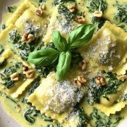 Creamy Spinach and Walnut Ravioli Sauce Recipe