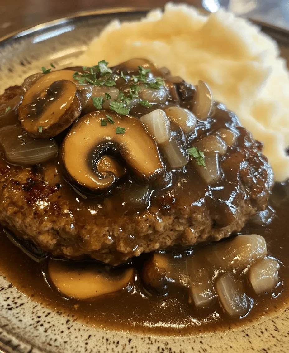 Salisbury Steak, a classic comfort food, is a dish that evokes nostalgia and satisfaction with every bite. This hearty meal consists of juicy ground beef patties smothered in a rich, savory mushroom gravy, making it perfect for family dinners or a cozy weeknight meal. The combination of tender beef and umami-packed gravy creates a delightful experience that transports you back to simpler times, whether it’s a childhood memory or a cozy evening spent with loved ones.